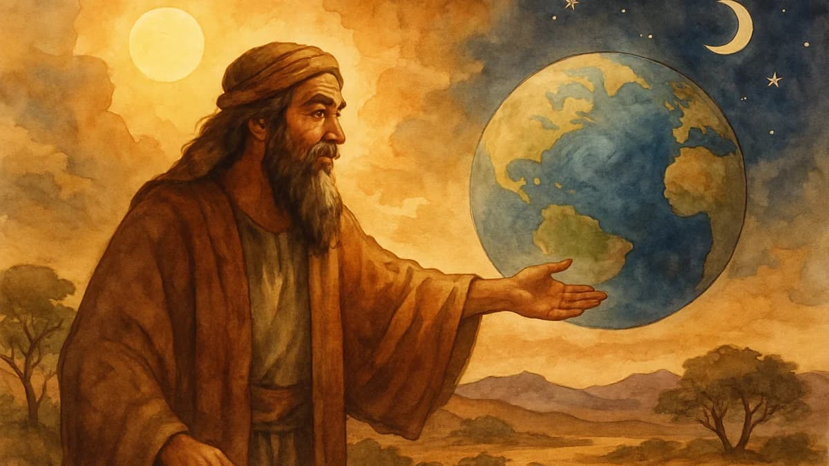 God creating the world — light bursting from darkness over the waters